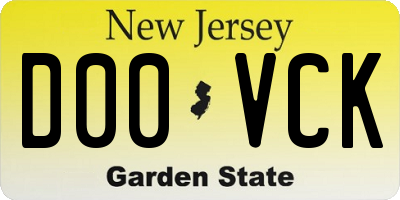 NJ license plate D00VCK
