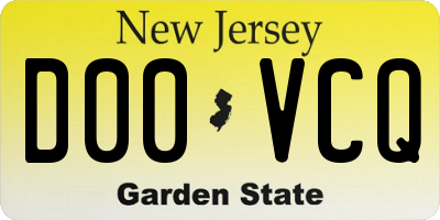 NJ license plate D00VCQ
