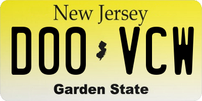 NJ license plate D00VCW