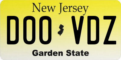NJ license plate D00VDZ