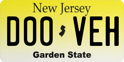 NJ license plate D00VEH