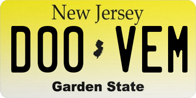 NJ license plate D00VEM