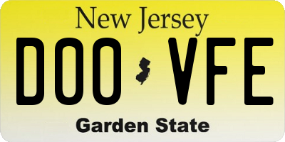 NJ license plate D00VFE