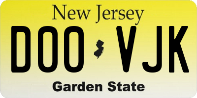 NJ license plate D00VJK