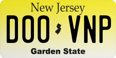 NJ license plate D00VNP