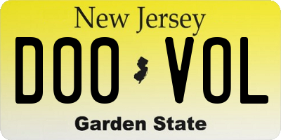 NJ license plate D00VOL