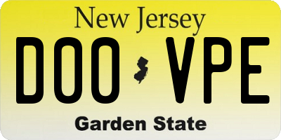 NJ license plate D00VPE