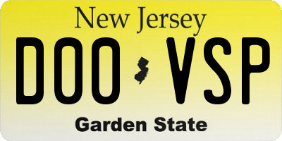 NJ license plate D00VSP
