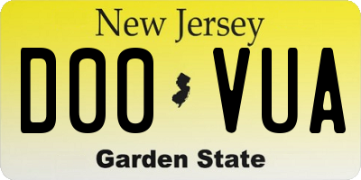 NJ license plate D00VUA
