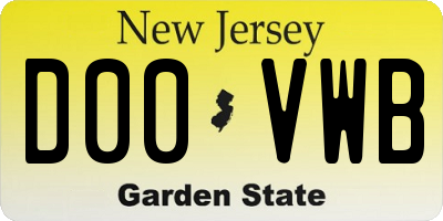 NJ license plate D00VWB