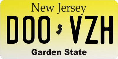 NJ license plate D00VZH