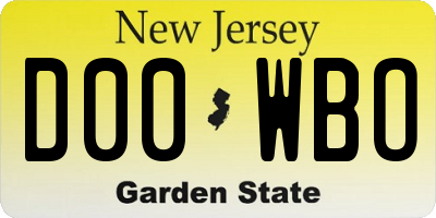 NJ license plate D00WBO