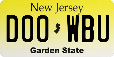 NJ license plate D00WBU
