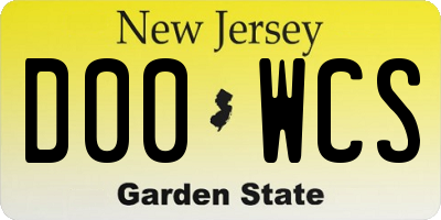 NJ license plate D00WCS