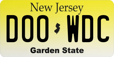 NJ license plate D00WDC