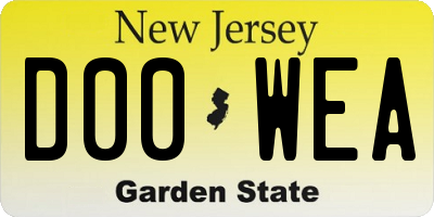 NJ license plate D00WEA