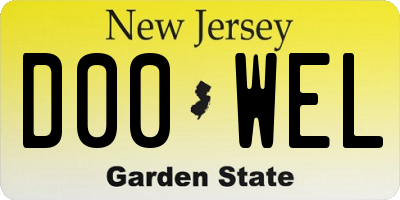 NJ license plate D00WEL