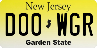 NJ license plate D00WGR