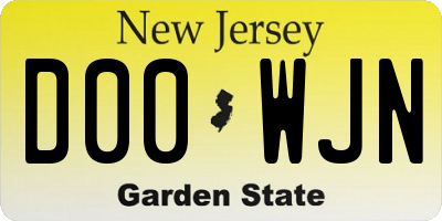 NJ license plate D00WJN