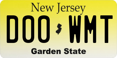NJ license plate D00WMT