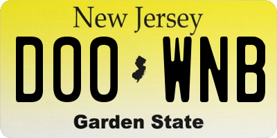 NJ license plate D00WNB