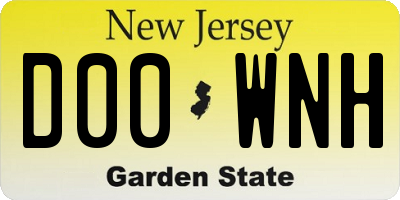NJ license plate D00WNH