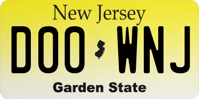 NJ license plate D00WNJ
