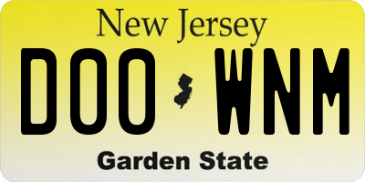 NJ license plate D00WNM