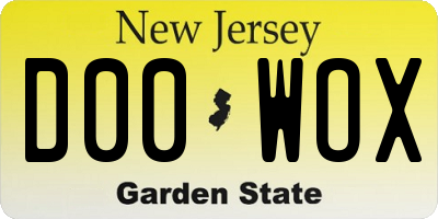 NJ license plate D00WOX