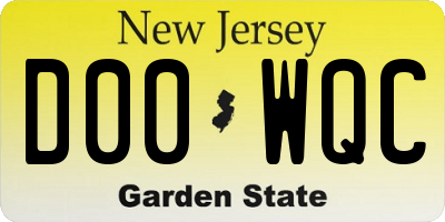 NJ license plate D00WQC