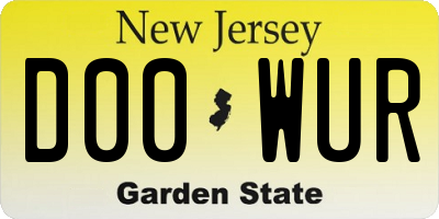 NJ license plate D00WUR