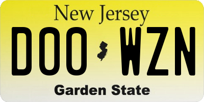 NJ license plate D00WZN