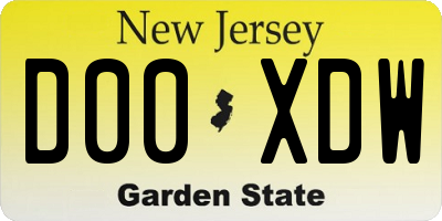 NJ license plate D00XDW