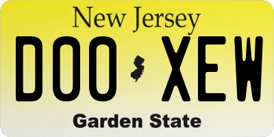 NJ license plate D00XEW