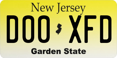 NJ license plate D00XFD