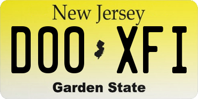 NJ license plate D00XFI