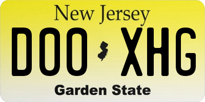 NJ license plate D00XHG