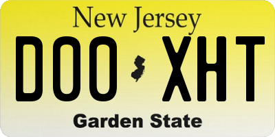 NJ license plate D00XHT