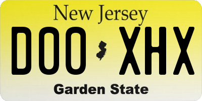 NJ license plate D00XHX