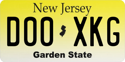 NJ license plate D00XKG