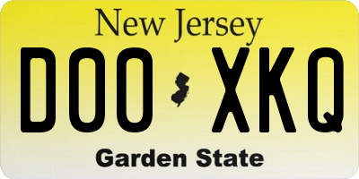 NJ license plate D00XKQ