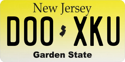 NJ license plate D00XKU