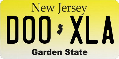 NJ license plate D00XLA