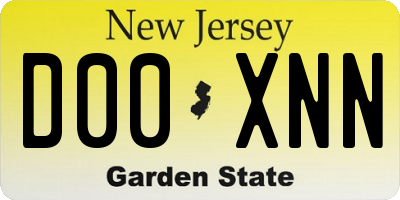 NJ license plate D00XNN