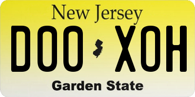 NJ license plate D00XOH
