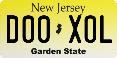 NJ license plate D00XOL