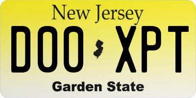 NJ license plate D00XPT