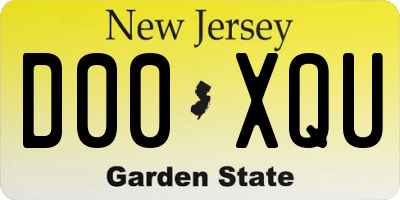 NJ license plate D00XQU