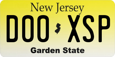 NJ license plate D00XSP