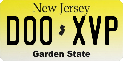 NJ license plate D00XVP